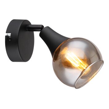 Globo Glyptar Vägglampa, Väggspotlight Svart, 1-ljuskällor