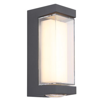 Globo Plixon vägglampa utomhus LED Antracit, 1-ljuskällor