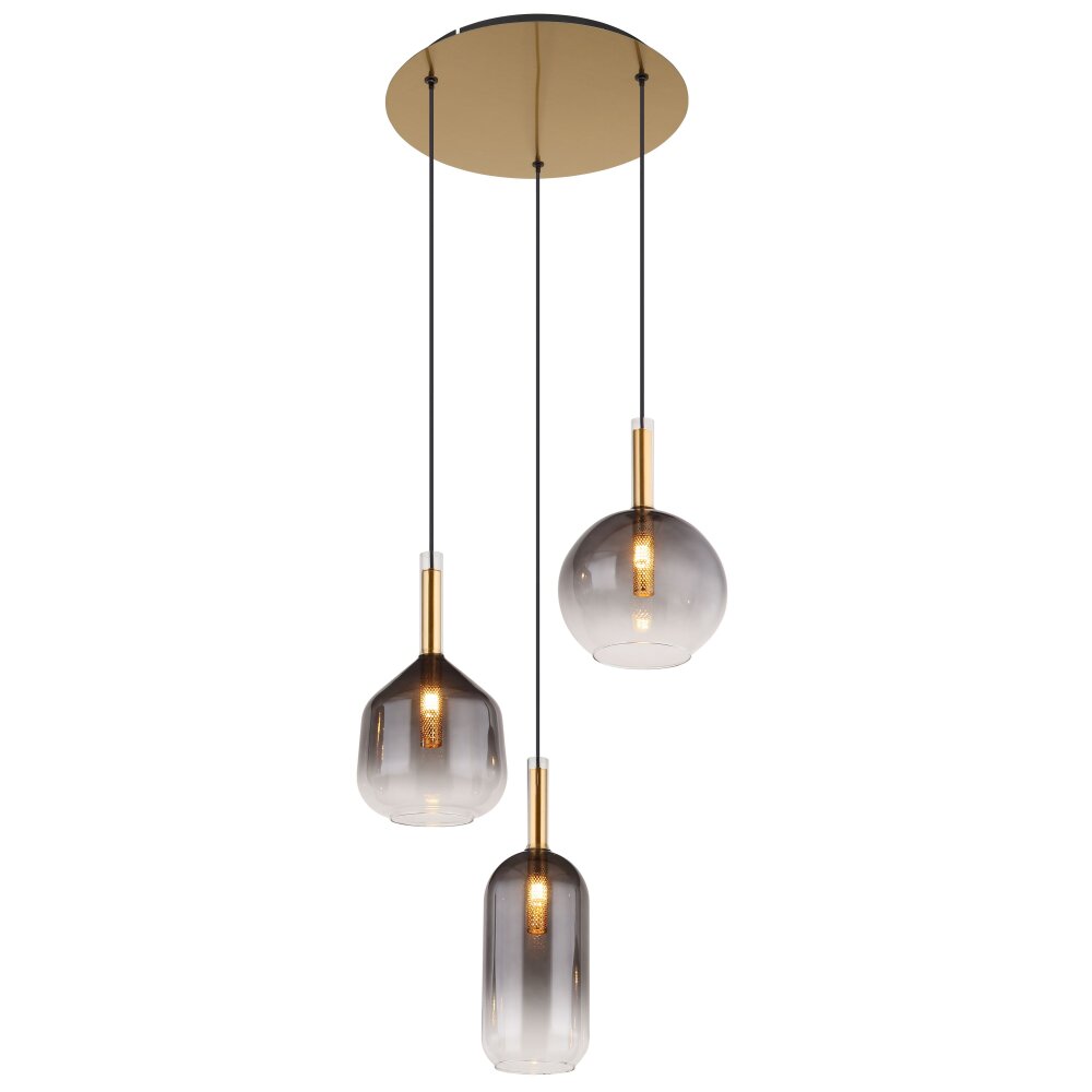 Globo Elisabeth Pendellampa Mässing, 3-ljuskällor main product photo