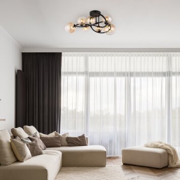 Globo Tuberius Taklampa LED Svart, 7-ljuskällor