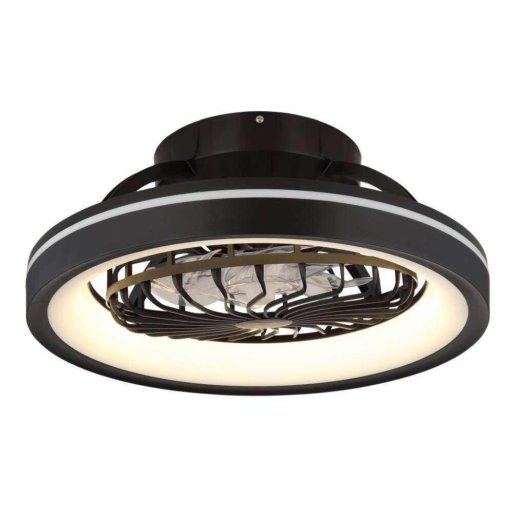 Globo Deanne Takfläkt med belysning LED Svart, 1-ljuskällor, Fjärrkontroll, Färgväxlare main product photo