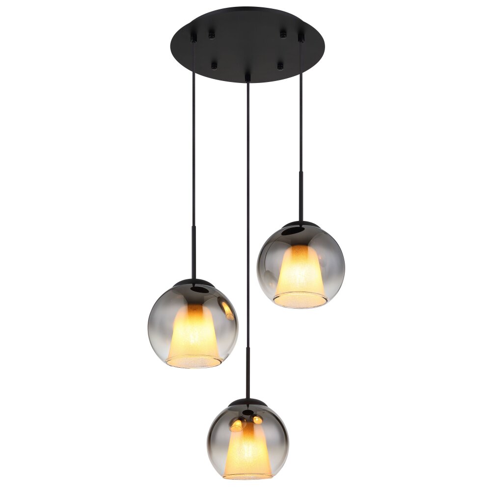 Globo Barry Pendellampa Svart, 3-ljuskällor main product photo