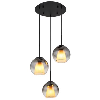 Globo Barry Pendellampa Svart, 3-ljuskällor