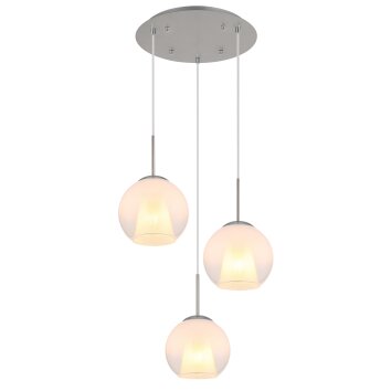 Globo Barry Pendellampa Krom, Nickel matt, 3-ljuskällor
