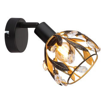 Globo und Taklampa, Takstrålkastare, Vägglampa, Väggspotlight Svart, 1-ljuskällor