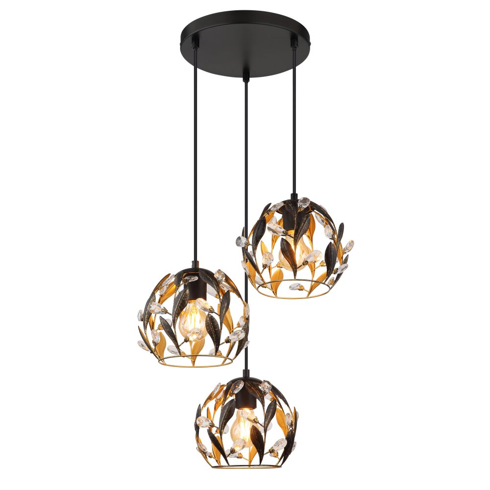 Globo Mika Pendellampa Svart, 3-ljuskällor main product photo