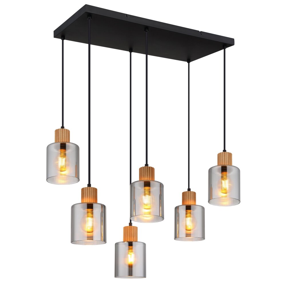 Globo Aleidis Pendellampa Mörkbrun, Svart, 6-ljuskällor main product photo