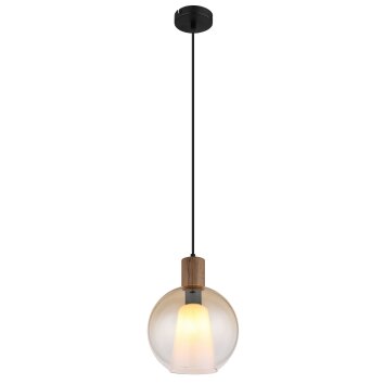 Globo I Pendellampa Naturfärger, Svart, 1-ljuskällor