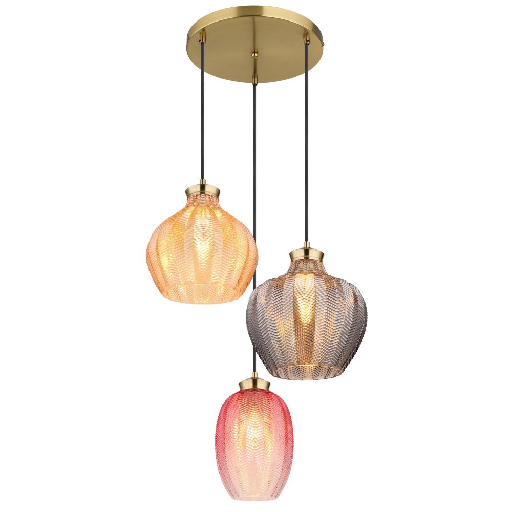 Globo Jessica Pendellampa Guld, 3-ljuskällor main product photo