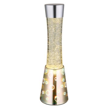 Globo Sparkle Lavalampa, Bordslampa LED Krom, 1-ljuskällor