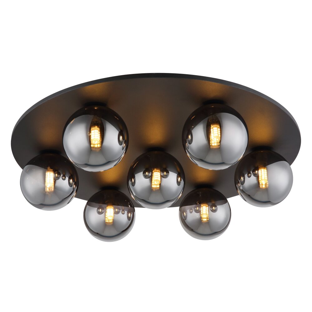 Globo Riha Taklampa Svart, 7-ljuskällor main product photo
