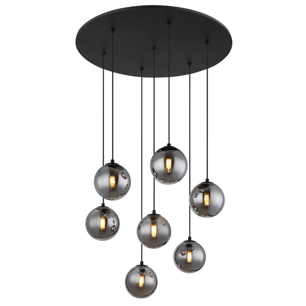 Globo Riha Pendellampa Svart, 7-ljuskällor main product photo