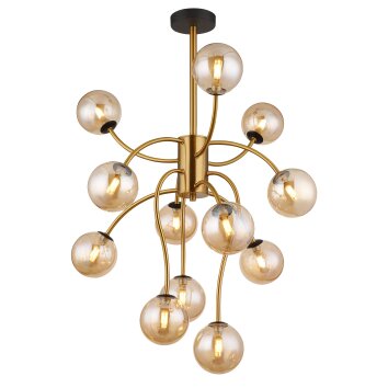 Globo Riha Taklampa Guld, Mässing, 12-ljuskällor