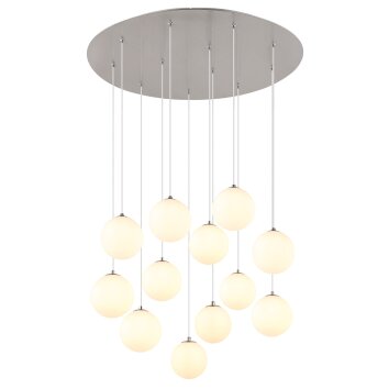 Globo Riha Taklampa Nickel matt, 12-ljuskällor