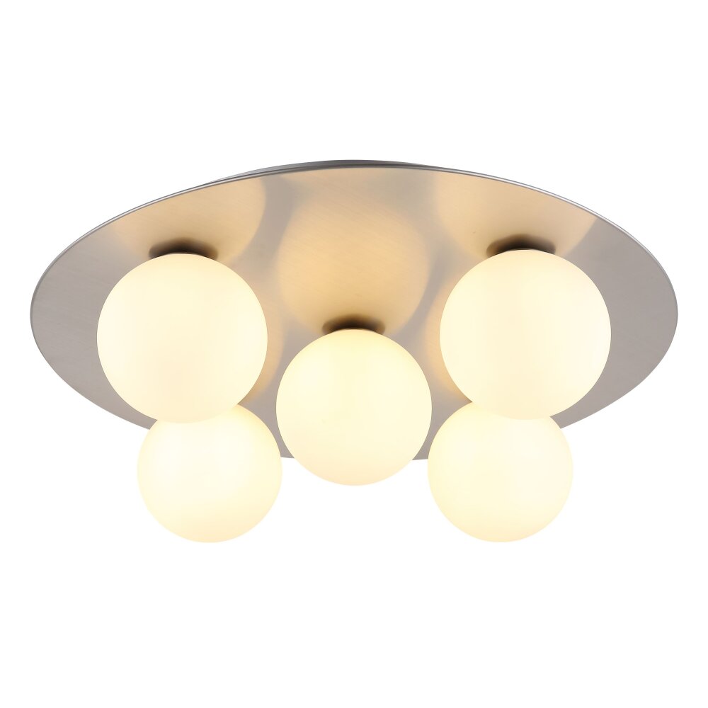 Globo Riha Taklampa Nickel matt, 5-ljuskällor main product photo