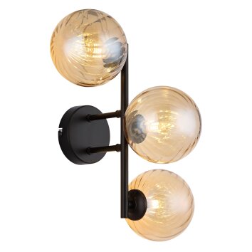 Globo Conor Vägglampa Svart, 3-ljuskällor