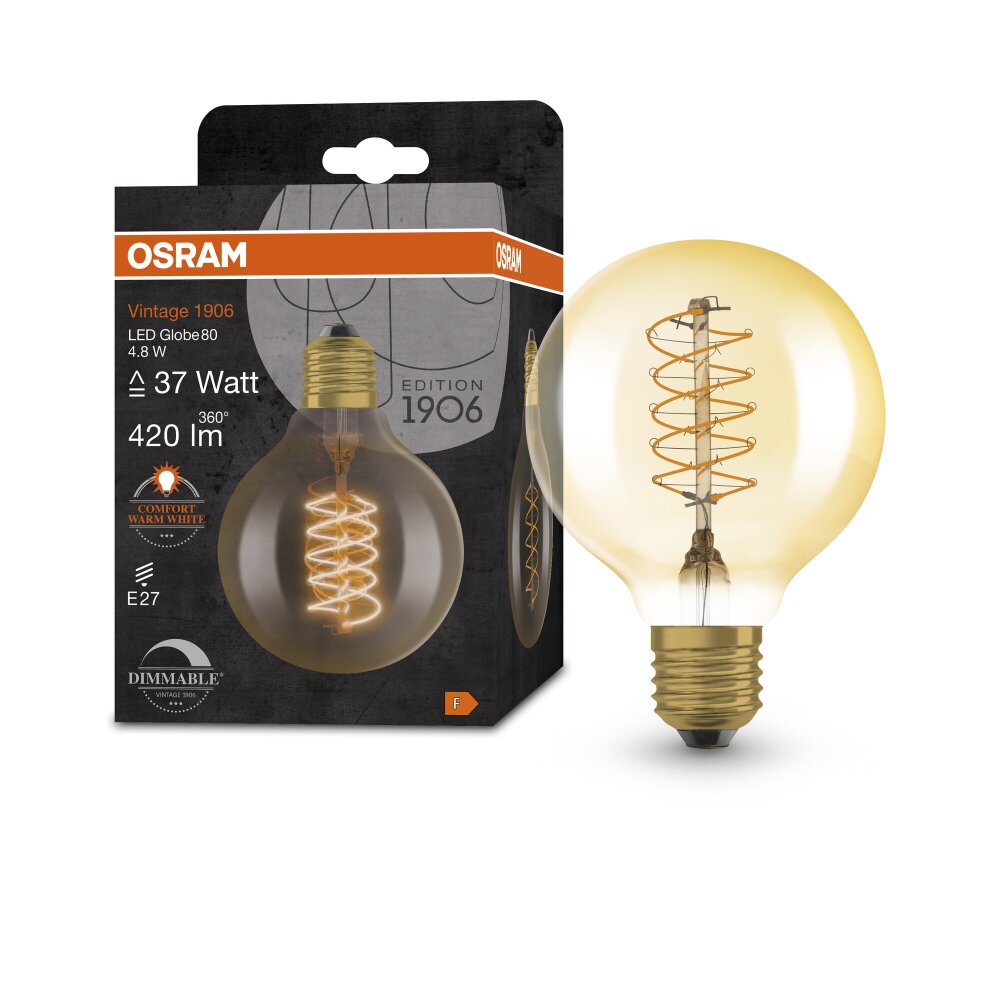 Osram E27 4.8 Watt varmvit dimbar 420 Lumen main product photo