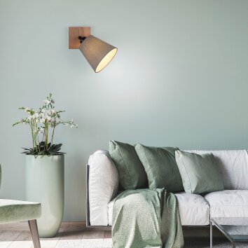 JUST LIGHT GERDA MICHEL Vägglampa, Väggspotlight Naturfärger, Svart, 1-ljuskällor
