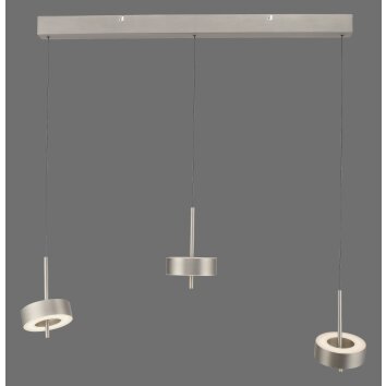 Paul Neuhaus Q-Rotate Pendelbelysning LED Silver, 3-ljuskällor, Fjärrkontroll
