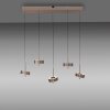 Paul Neuhaus Q-Serie Q-Rotate Pendelbelysning LED Brun, 5-ljuskällor, Fjärrkontroll