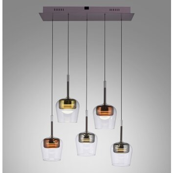 Paul Neuhaus Q-Serie Q-Kon Pendelbelysning LED Brun, 5-ljuskällor, Fjärrkontroll Paul Neuhaus Q-Serie Q-Kon Pendelbelysning LED Brun, 5-ljuskällor, Fjärrkontroll