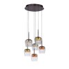 Paul Neuhaus Q-Serie Q-Kon Pendelbelysning LED Brun, 6-ljuskällor, Fjärrkontroll Paul Neuhaus Q-Serie Q-Kon Pendelbelysning LED Brun, 6-ljuskällor, Fjärrkontroll