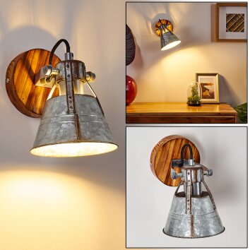 Berkeley Vägglampa Mörkbrun, Galvaniserad, 1-ljuskällor