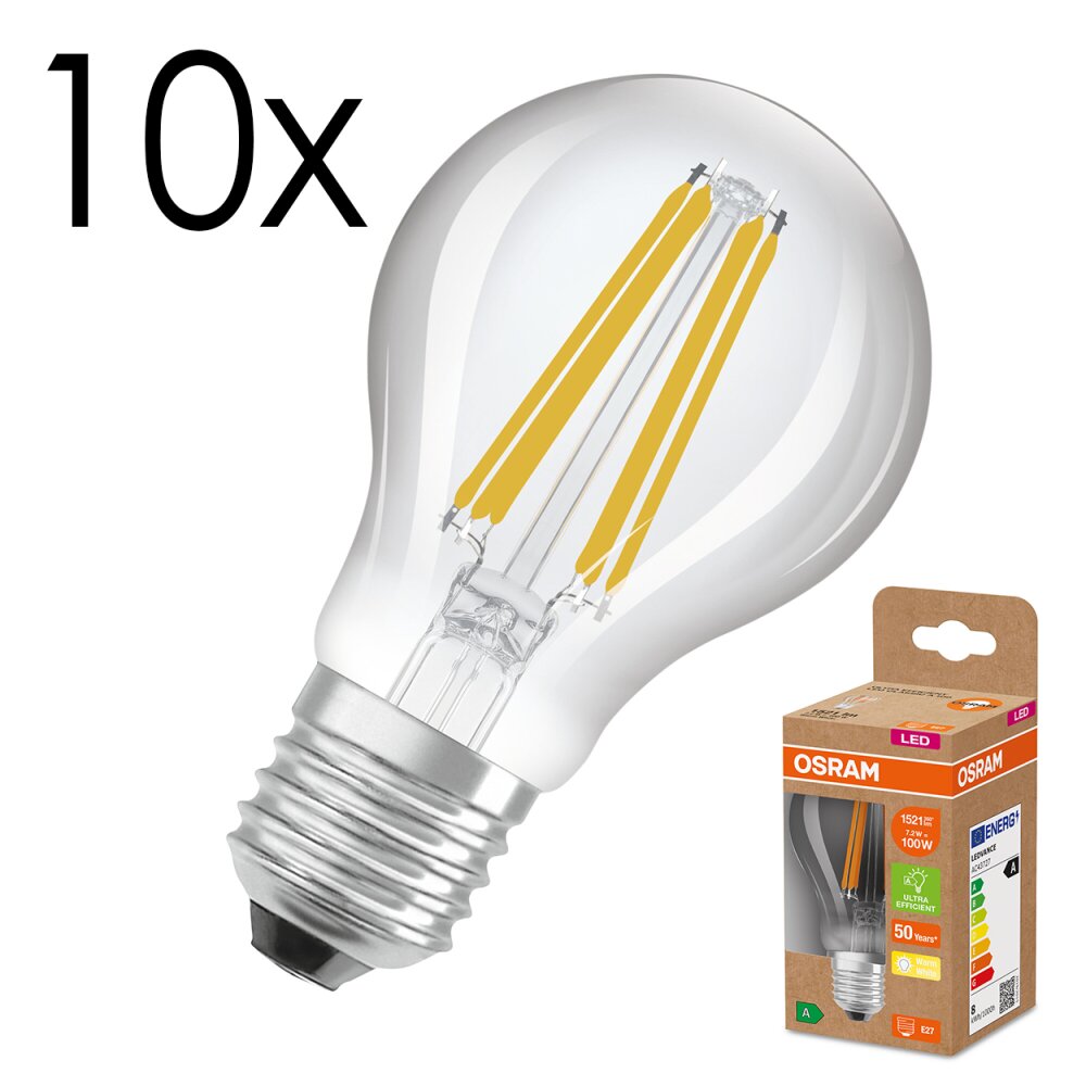 Osram E27 7.2 Watt varmvit 1521 Lumen main product photo