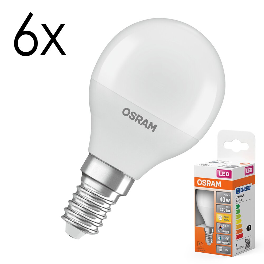 Osram E14 LED 4.9 Watt varmvit 470 Lumen main product photo