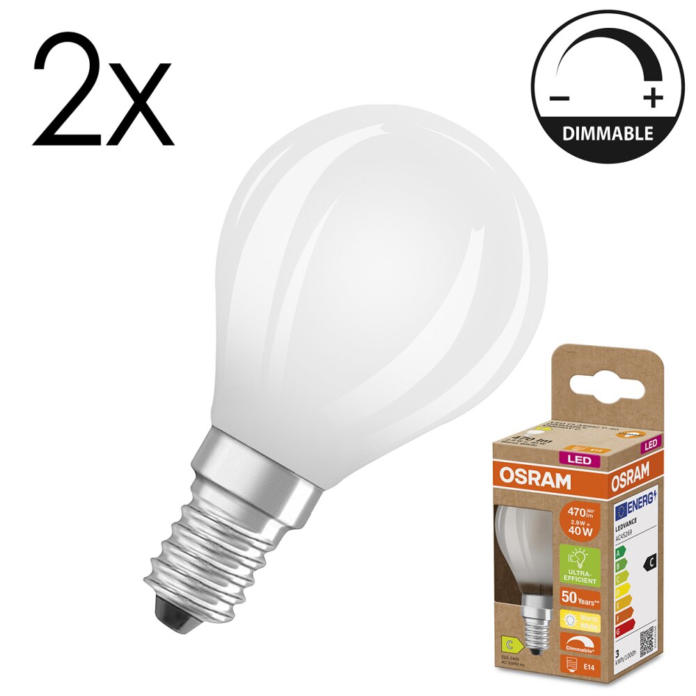 Osram E14 LED 2.9 Watt varmvit dimbar 470 Lumen main product photo
