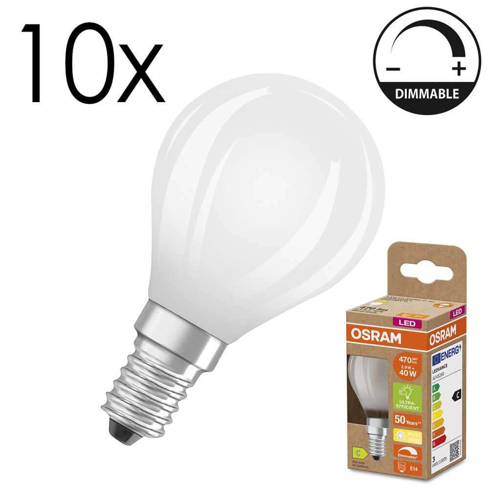 Osram E14 LED 2.9 Watt varmvit dimbar 470 Lumen main product photo