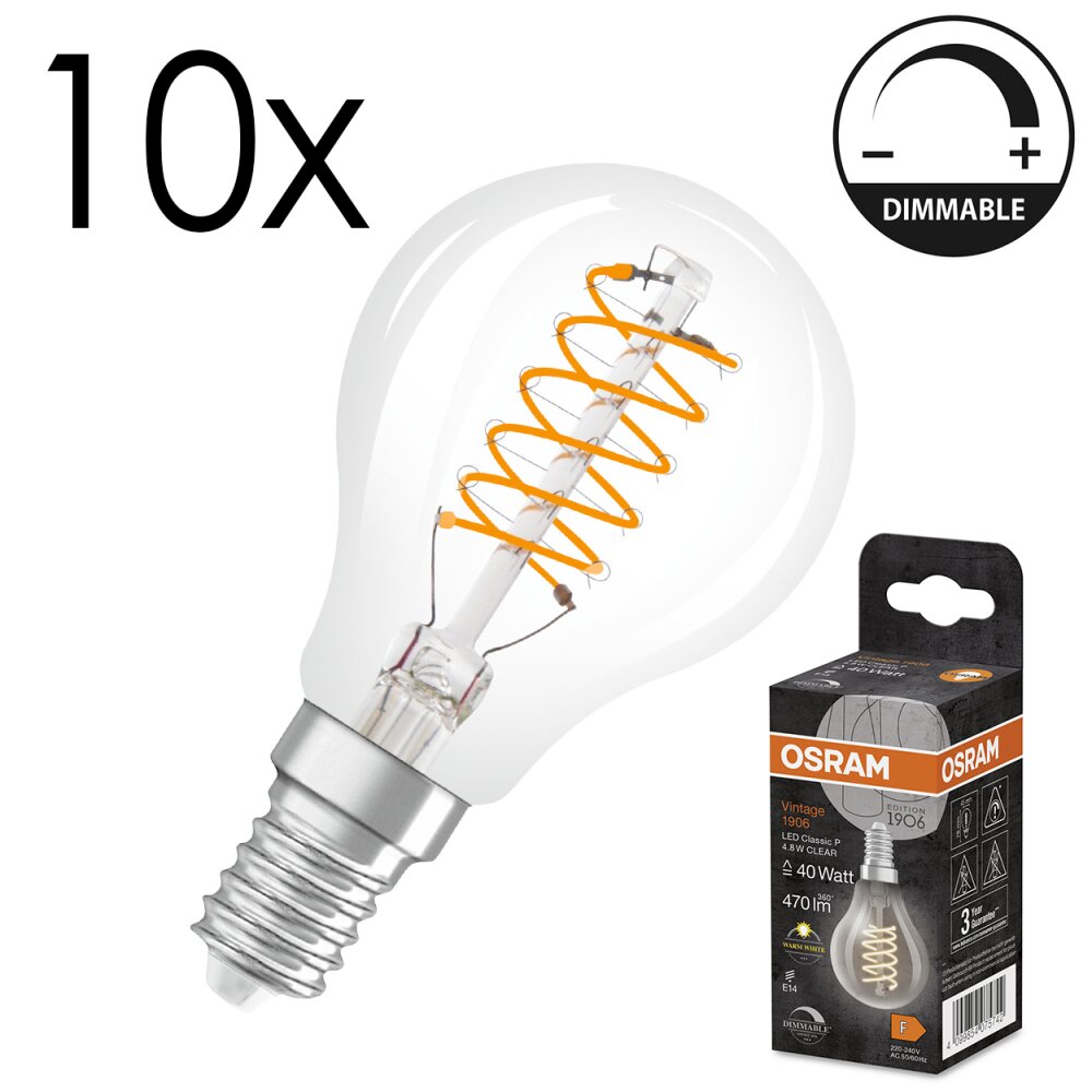 Osram E14 LED 4.8 Watt varmvit dimbar 470 Lumen main product photo
