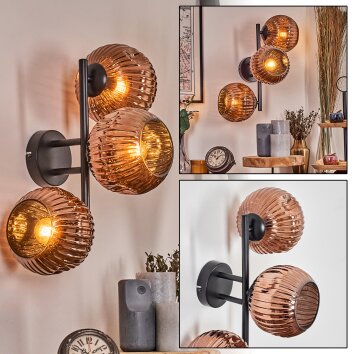 Ripoll kullampa, Vägglampa Kopparfärg, 3-ljuskällor
