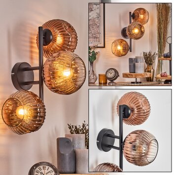 Ripoll kullampa, Vägglampa Klart, Kopparfärg, 3-ljuskällor Ripoll kullampa, Vägglampa Klart, Kopparfärg, 3-ljuskällor