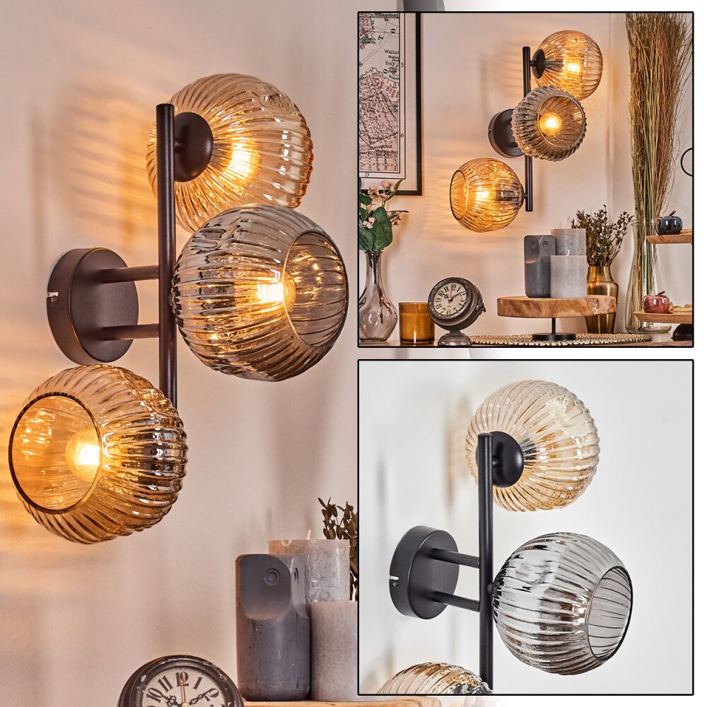 Ripoll kullampa, Vägglampa Amber, Rökfärger, 3-ljuskällor main product photo
