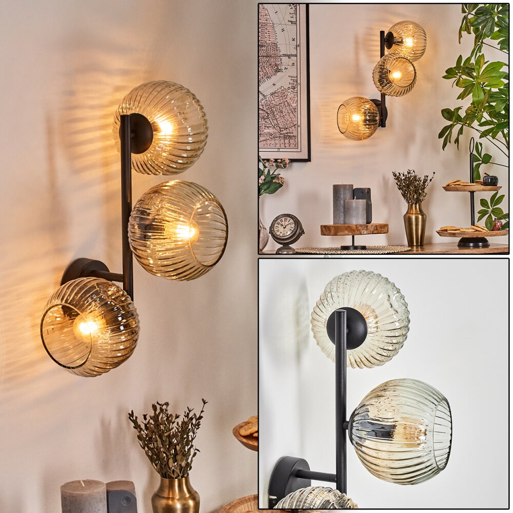 Ripoll kullampa, Vägglampa Amber, Klart, 3-ljuskällor main product photo