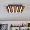 Tandragee Taklampa, Panel LED träoptik, Svart, 1-ljuskällor