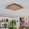 Tandragee Taklampa, Panel LED träoptik, Svart, 1-ljuskällor
