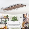 Tandragee Taklampa, Panel LED träoptik, Svart, 1-ljuskällor