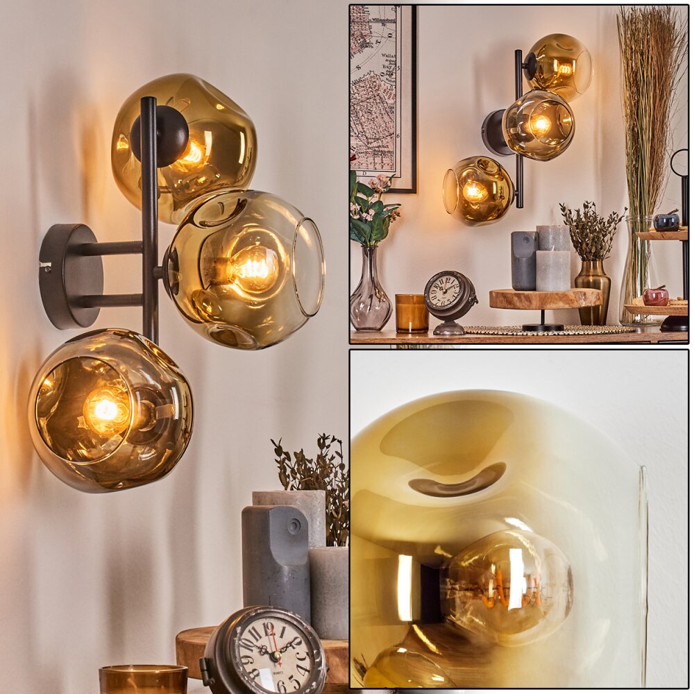 Ripoll kullampa, Vägglampa Guld, Klart, 3-ljuskällor main product photo