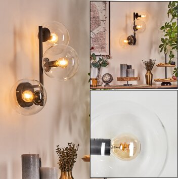 Gastor kullampa, Vägglampa Klart, 3-ljuskällor Gastor kullampa, Vägglampa Klart, 3-ljuskällor