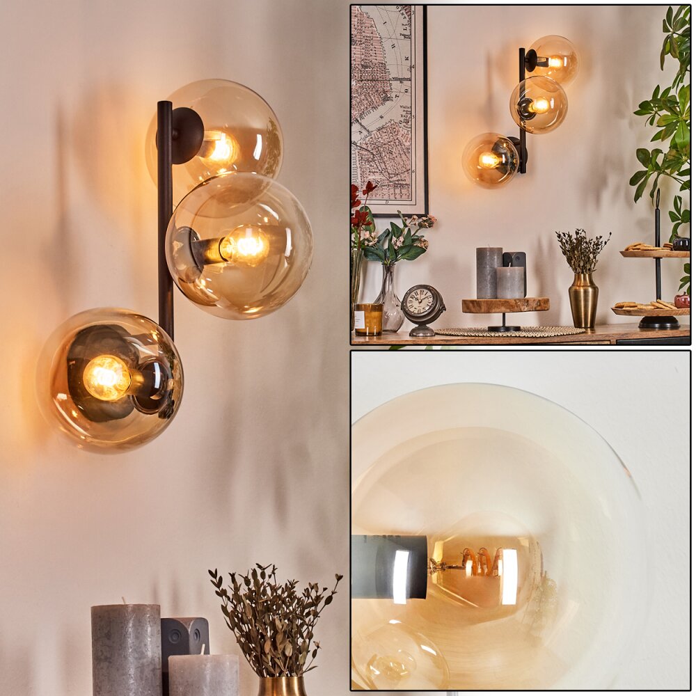 Gastor kullampa, Vägglampa Amber, Klart, 3-ljuskällor main product photo