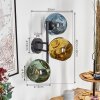 Ripoll kullampa, Vägglampa Blå, Guld, Grön, 3-ljuskällor