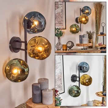 Ripoll kullampa, Vägglampa Blå, Guld, Grön, 3-ljuskällor