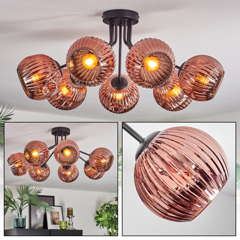 Ripoll Taklampa, kullampa Kopparfärg, 7-ljuskällor main product photo