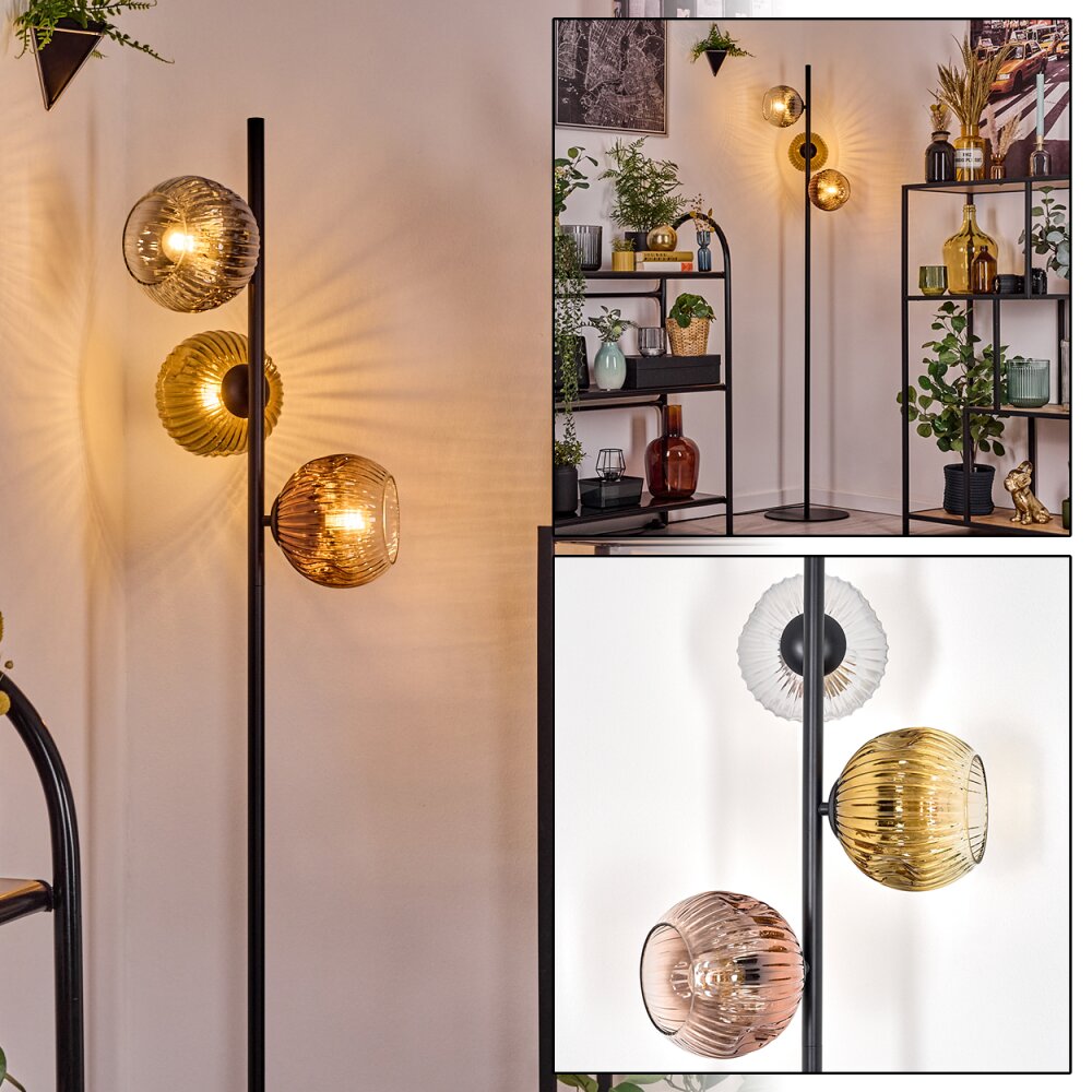 Ripoll Golvlampa Guld, Klart, Kopparfärg, Rökfärger, 3-ljuskällor main product photo