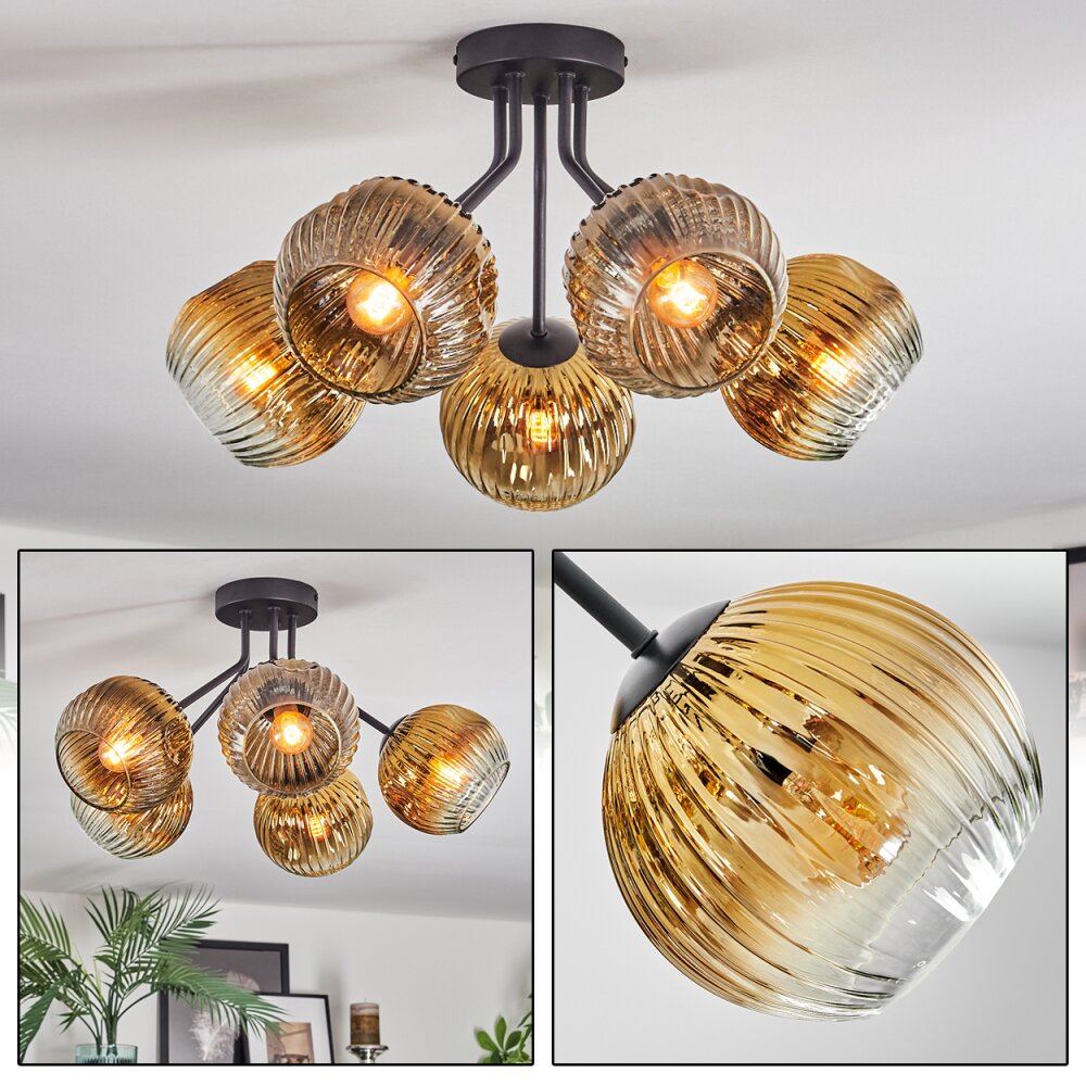 Ripoll Taklampa, kullampa Guld, Klart, 5-ljuskällor main product photo