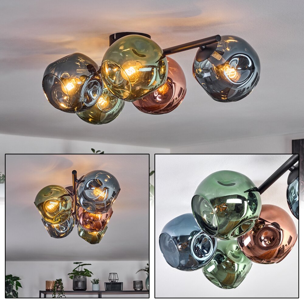 Ripoll Taklampa, kullampa Blå, Grön, Kopparfärg, 5-ljuskällor main product photo
