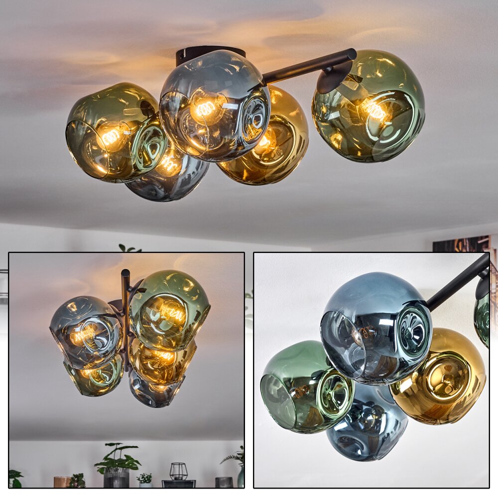 Ripoll Taklampa, kullampa Blå, Guld, Grön, 5-ljuskällor main product photo