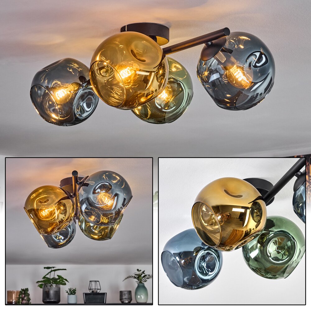 Ripoll Taklampa, kullampa Blå, Guld, Grön, 4-ljuskällor main product photo